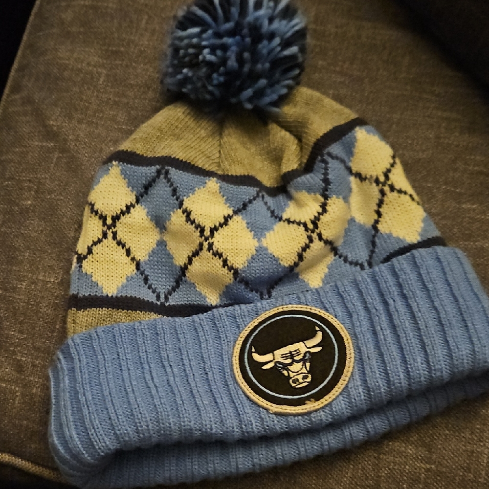 Mitchell & Ness Blue Argyle Knit Beanie